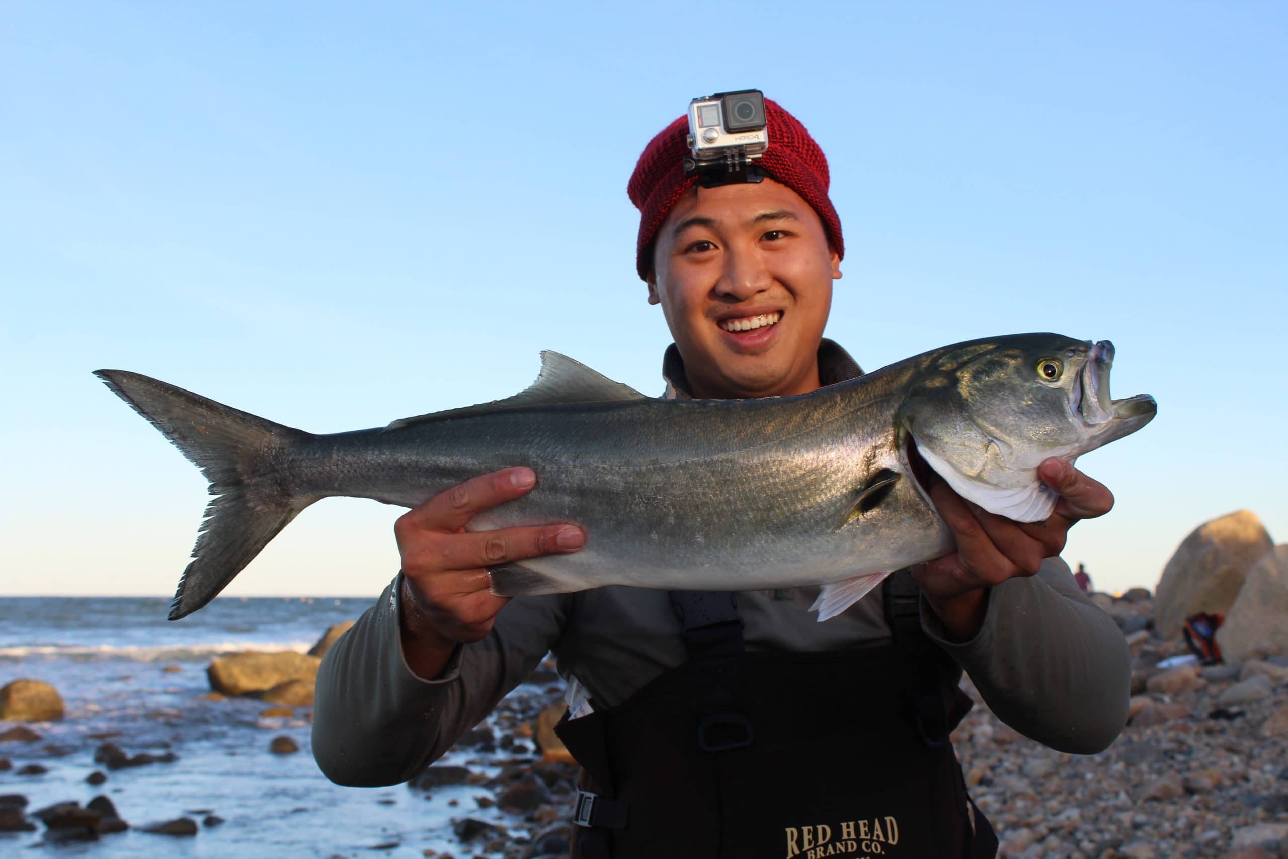 Team member Brendon and Blue Fish