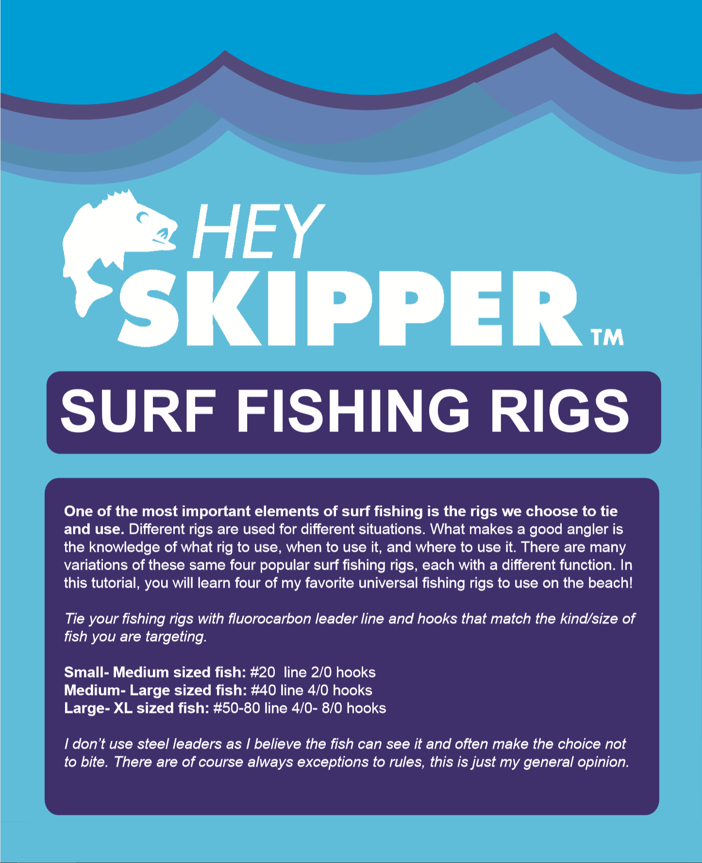 4 Basic Surf Rigs and How to Tie Them (15 page Ebook) - Hey Skipper