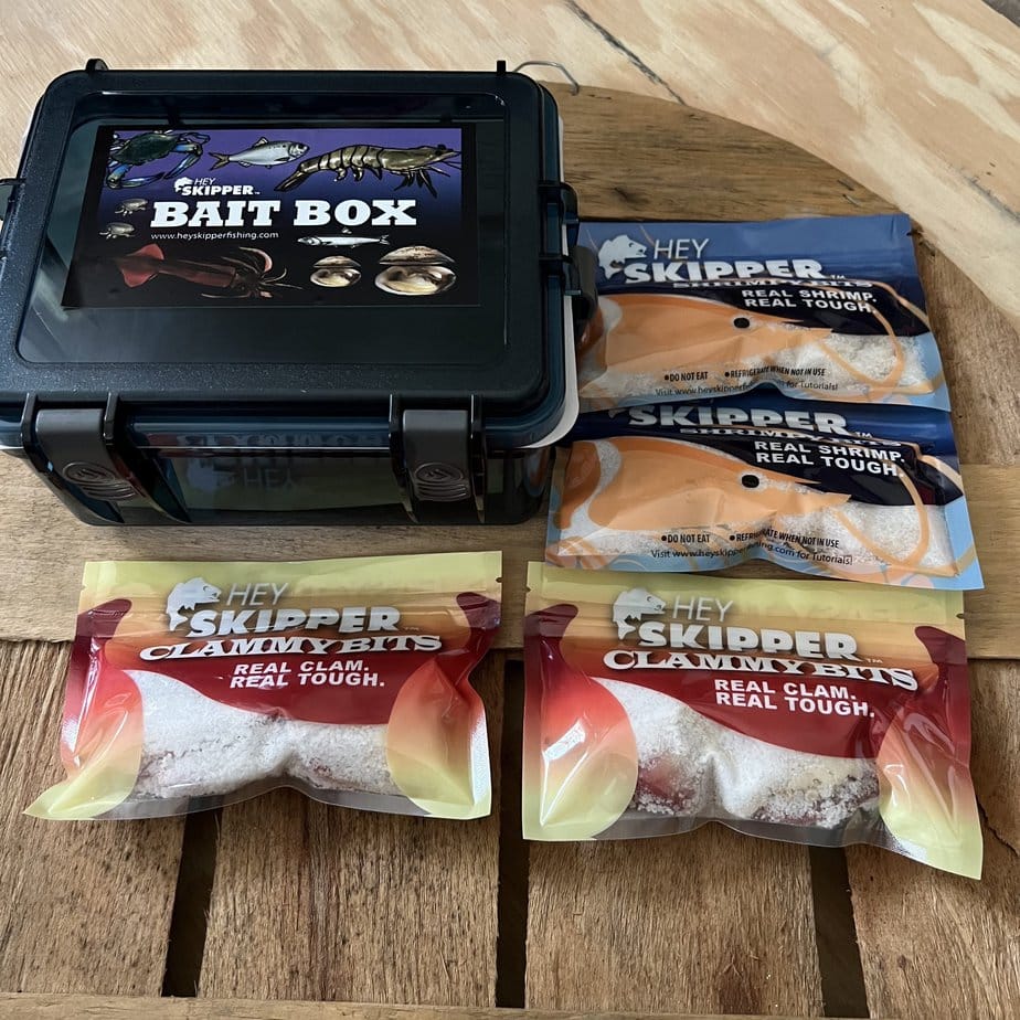 Beach Fishing Box Shrimp + Clam Combo Box- 4 Packs Salted Fishing Bait +  Waterproof Bait Box – Hey Skipper